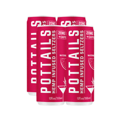 POTAILS WATERMELON THC INFUSED SELTZER + CAFFEINE 20MG HEMP DERIVED THC