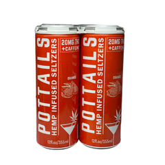 POTAILS ORANGE THC INFUSED SELTZER + CAFFEINE 20MG HEMP DERIVED THC