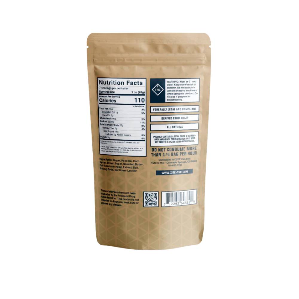 Haven Herb tan resealable pouch back view nutrition facts and warning labels edibles for sale