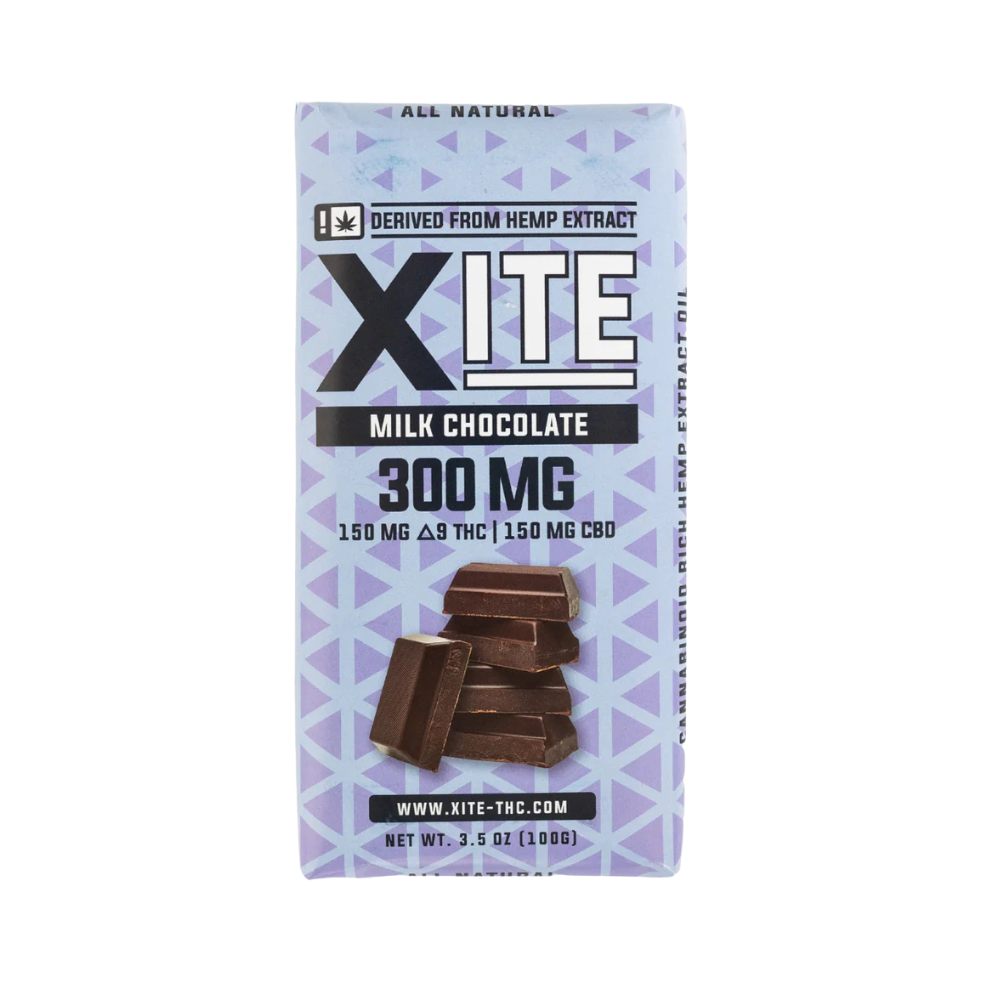 Haven Herb hemp infused chocolate bar XITE milk chocolate 300 MG with THC and CBD