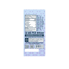 Back of Haven Herb hemp infused chocolate bar packaging showing nutrition facts and dosage information