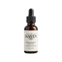 Haven Herb Restful Retreat Tincture with 1500mg CBD and 300mg CBN in amber dropper bottle